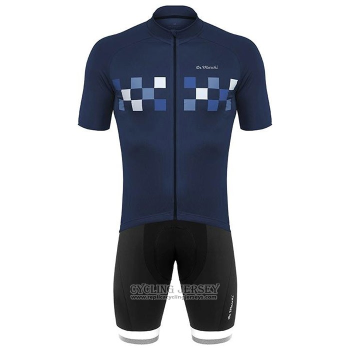 2020 Cycling Jersey De Marchi Deep Blue Short Sleeve And Bib Short